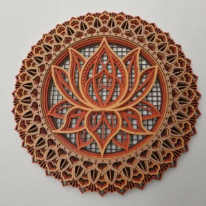 Mandala Flor de Lotus laranja