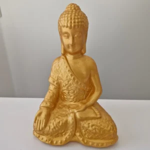 Buda pintado á mão ouro