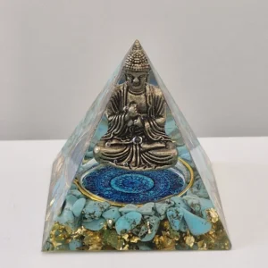 Pirâmide Orgonite - Buda Turquesa